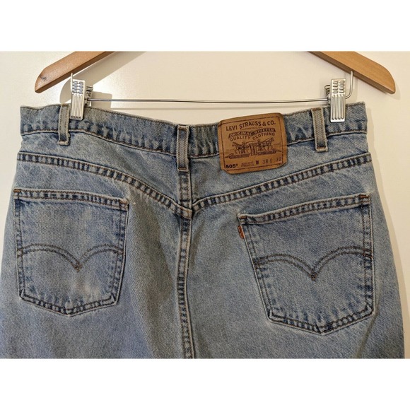 Levi's Orange Tab 505 38x32 Regular Fit Straight Leg Made In USA Denim Jeans - Picture 3 of 9